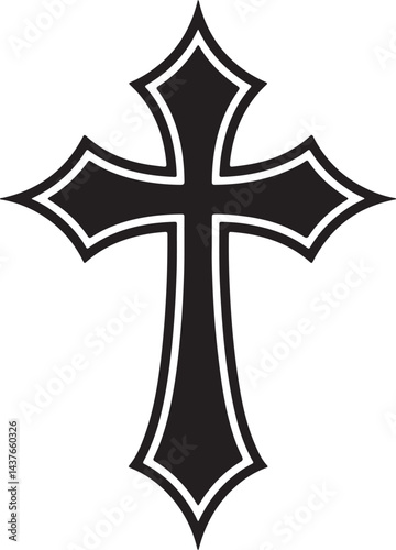 Bold Black Gothic Cross Design 