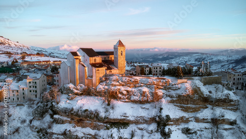 Panoramic view of the village of Capracotta in Molise, Italy.
