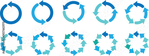 Pie charts diagrams. Pie chart of the multiple colored arrows. Circle pie chart. 2,3,4,5,6,7,8,9,10,11,12 sections or steps. Circle arrows infographic. Pie chart into an arrow ring chart. 