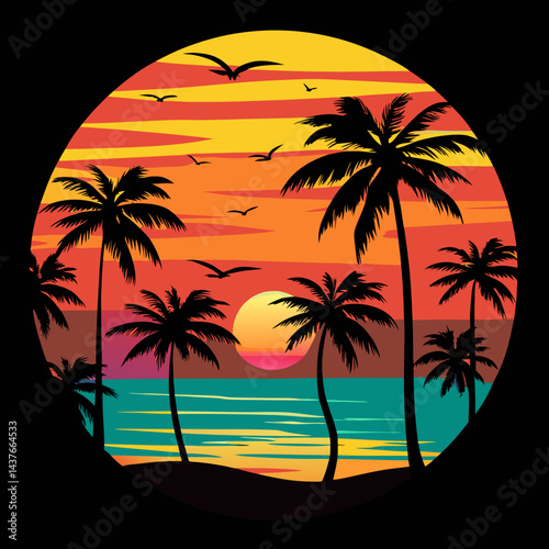 beach logo design vector
