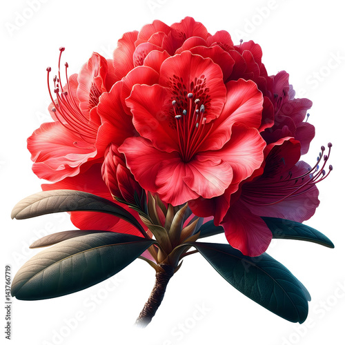 Red rhododendron flower blossom floral bloom plant garden botany nature beauty on transparent background