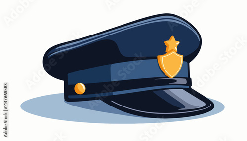 Customs officer hat illustration in flat design, official symbolism