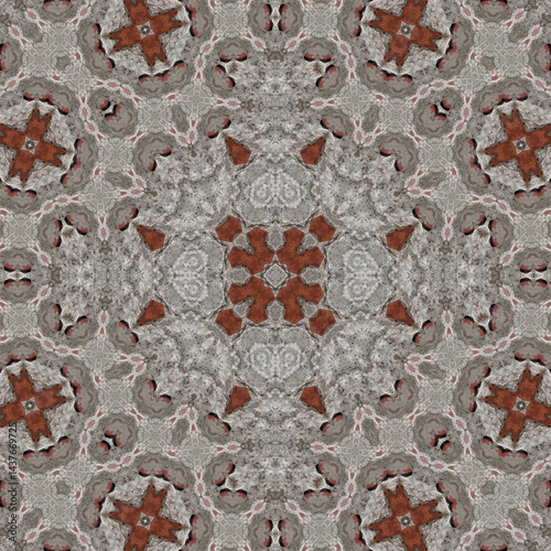Seamless abstract pattern. Symmetrical texture. Square pattern art