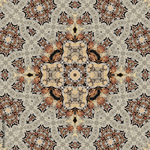 Seamless abstract pattern. Symmetrical texture. Square pattern art