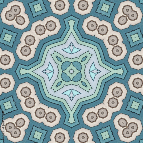 Seamless abstract pattern. Symmetrical texture. Square pattern art