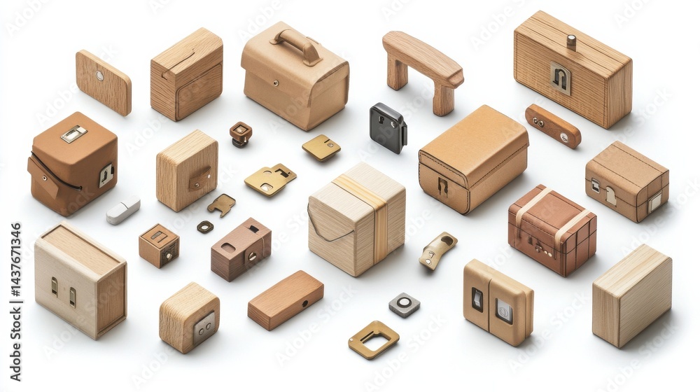 Varied Collection of Wooden Boxes and Lids in Different Shapes and Sizes for Creative Use Varied Collection of Wooden Boxes and Lids in Different Shapes and Sizes for Creative Use