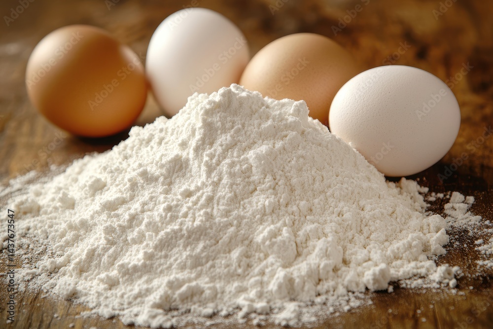 Flour and Eggs Ready for Baking Flour and Eggs Ready for Baking