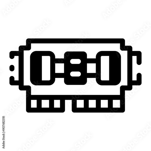A filled style icon of a ram memory 
