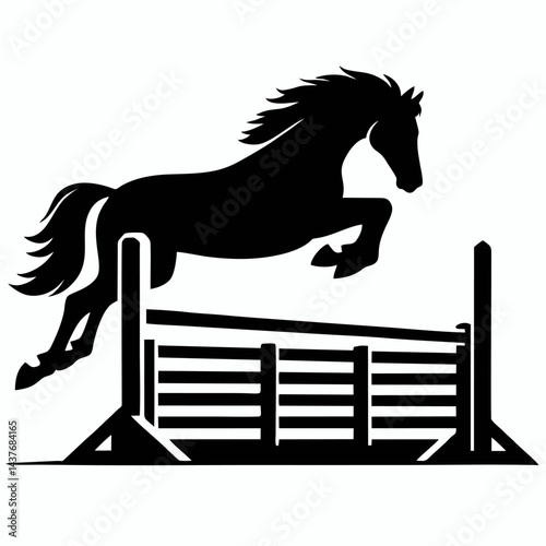 A vector horse jumping.