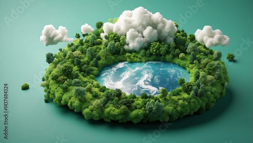 Creative ESG Cloud Icon for Green Earth Concept Promoting Environmental Responsibility
