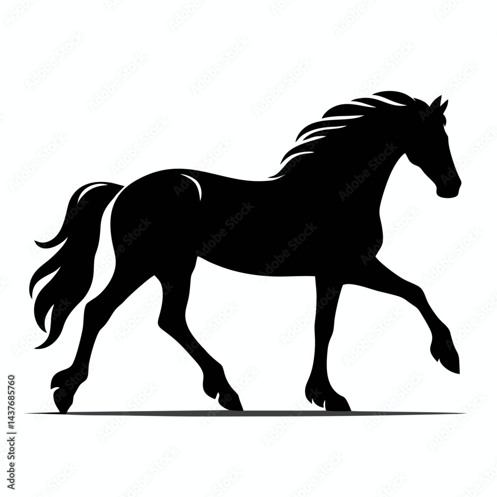 Obraz premium Walking vector horse.