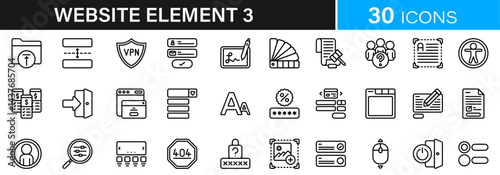 Website element icon pack | Detailed Outline | Editable Stoke 60 icon | Victor illustrator.