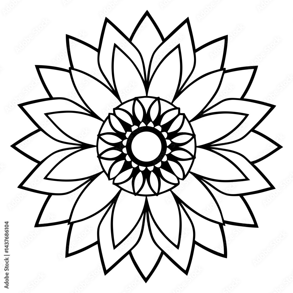 Sunflower Mandala Art Sunflower Mandala Art