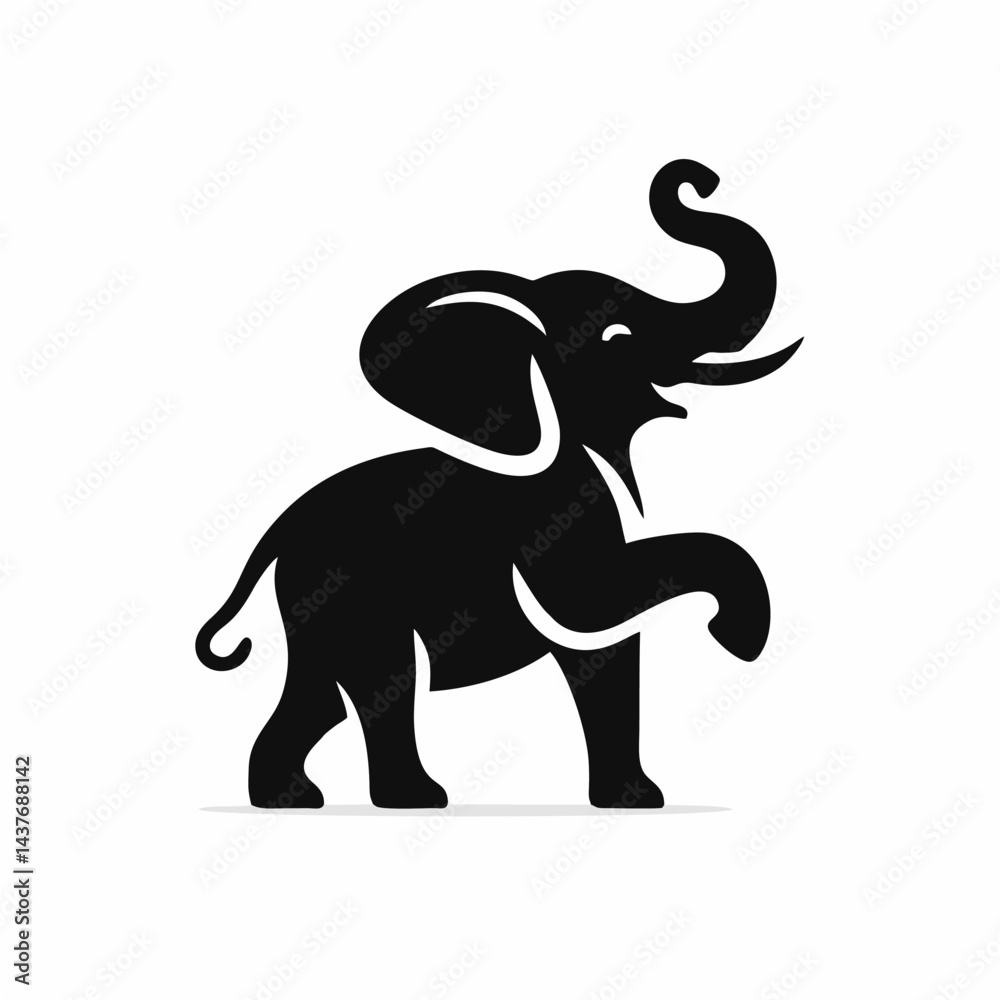 Obraz premium The illustration is a black elephant.
