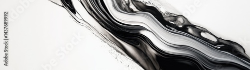 Abstract black and white paint splatter design