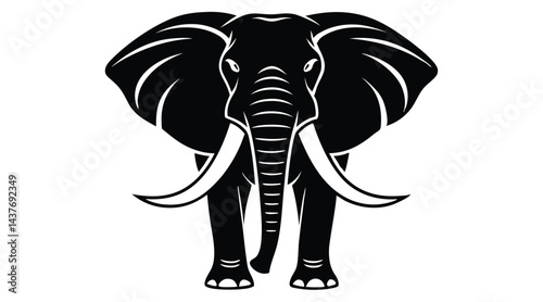 Elephant Silhouette – Majestic Wildlife Illustration of an African Elephant