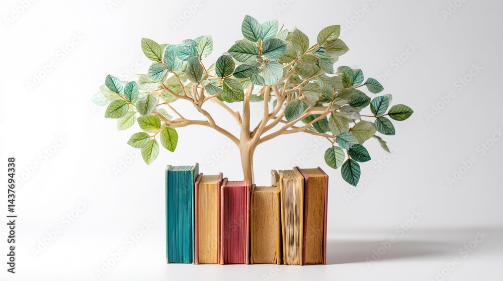 international literacy day concept with tree with books like leaves. International literacy day concept with tree with books like leaves