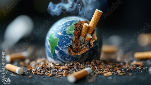 A dirty reality: cigarette butts encircle the planet in a dramatic visual of environmental harm