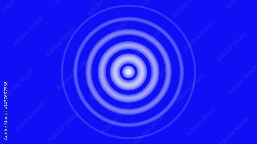 Signal circle radio waves, White color radio waves animation Isolated on Blue Background Signal circle radio waves, White color radio waves animation Isolated on Blue Background