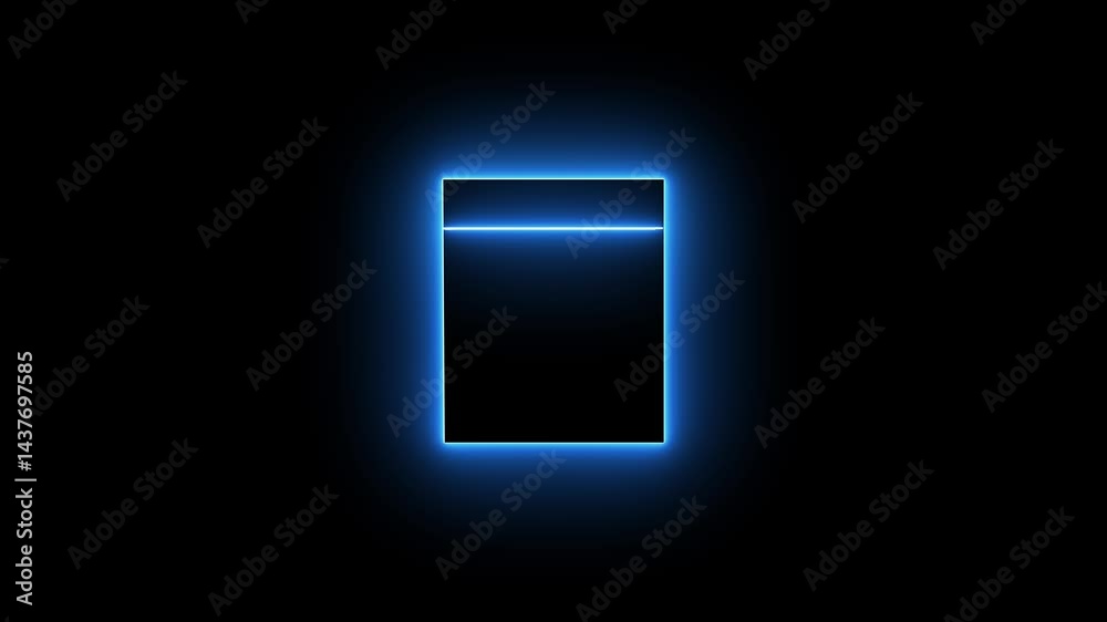 Face scanning, barcode scanning Neon line animation Isolated on Black Background Face scanning, barcode scanning Neon line animation Isolated on Black Background