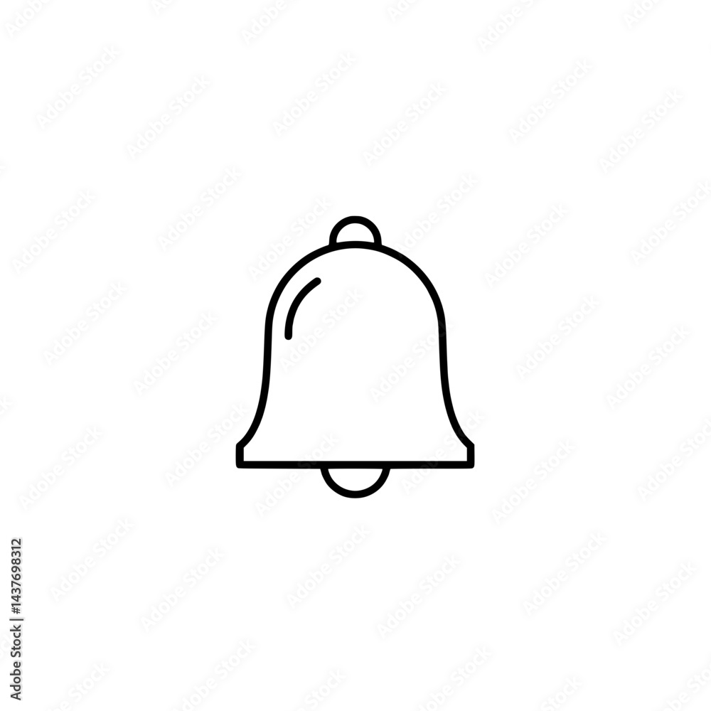 Icon of a bell design for notification concepts Icon of a bell design for notification concepts