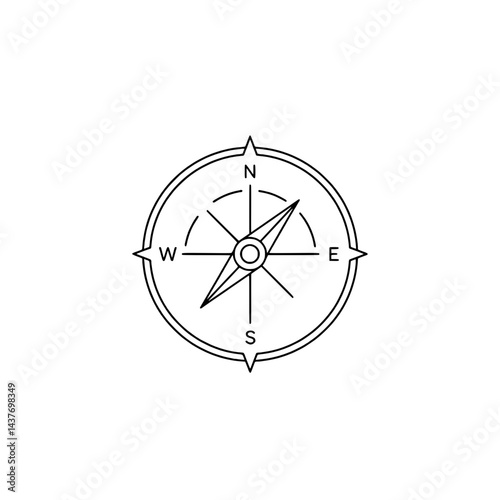 Compass design icon for navigation and location concepts