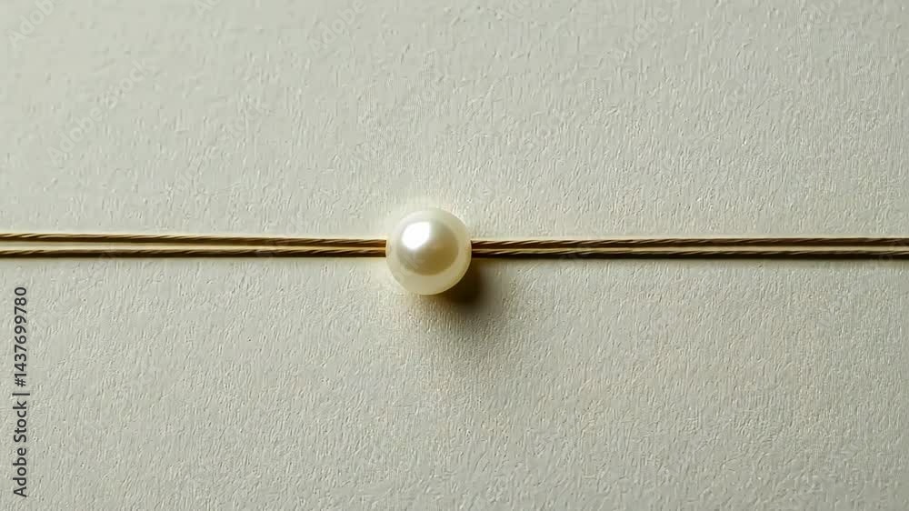 Crafting elegance with a single pearl on delicate strands in a serene workspace Generative AI