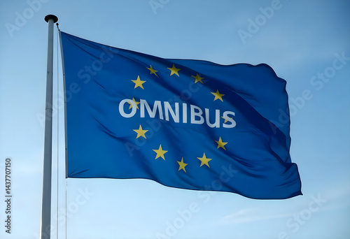 Omnibus EU Flag, European Union Regulations, Sustainable Reporting photo