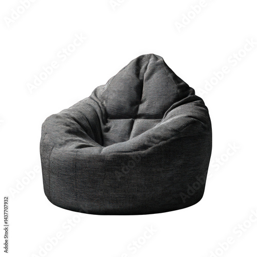 Transference of comfort element of relaxation in a cozy living space with bean bag chair