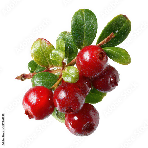 Transference of elements nature's bounty cranberries in a lush environment close-up view