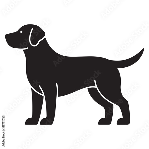 Elegant Black silhouette dog Profile