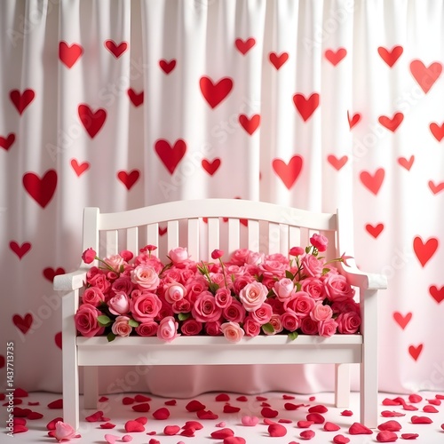 pink roses on a wooden bench
pink room with pink flowers
