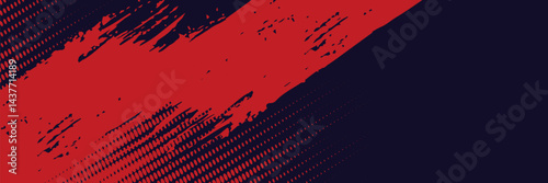 Halftone dots red and blue color pattern gradient grunge texture background. Dot pop art comic sport style vector illustration.