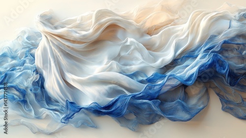 Flowing ombre fabric, studio shot, design backdrop