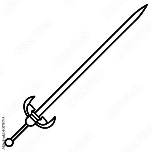 Rapier vector line art on white background