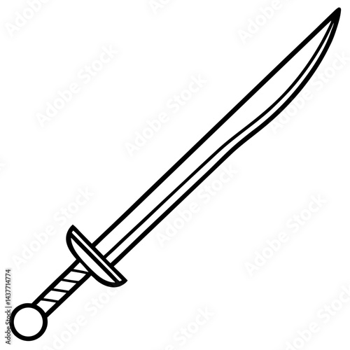 Saber vector line art on white background