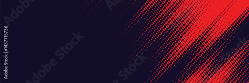 Halftone dots red and blue color pattern gradient grunge texture background. Dot pop art comic sport style vector illustration.