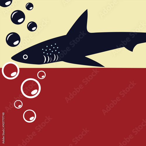 "Dynamic Shark Silhouette Collection Featuring Great White, Hammerhead, and Ocean Wildlife Scenes Vector Illustration"