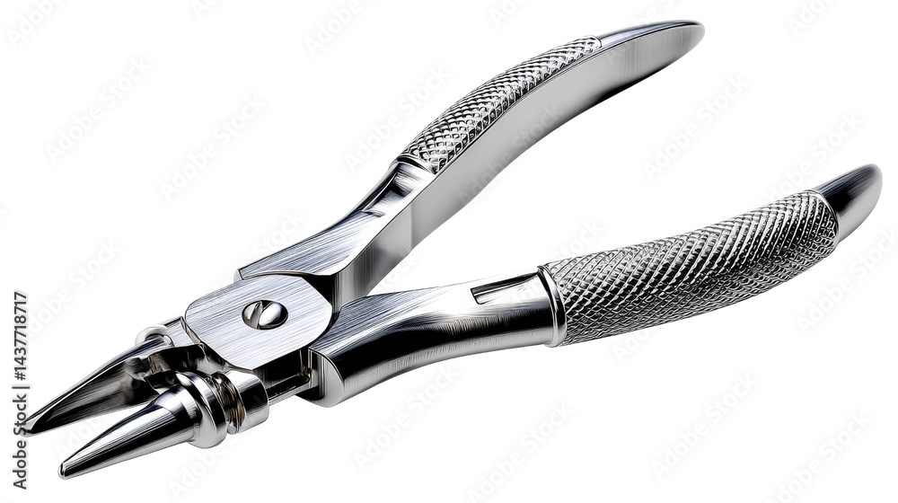Obraz premium Pliers: A close-up shot of a versatile, metallic pliers showcasing its ergonomic design and precision-engineered form, suggesting dependability and efficiency in various tasks.
