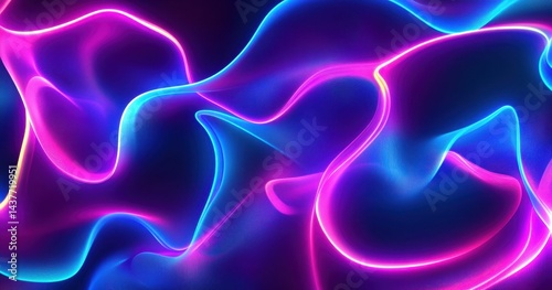 Abstract glowing neon flowing lines