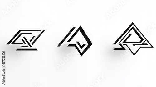 Free Download Three similar abstract line logo designs on plain background, for general use - GFXLoad