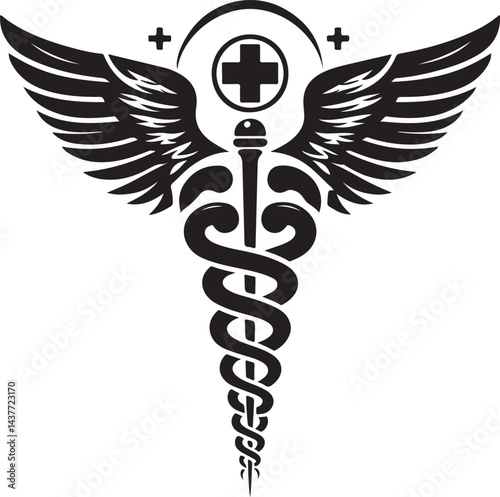 Caduceus Snake Medical Health Logo Symbol Asclepius Wand And Health Related Icon