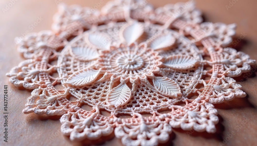 Obraz premium Intricate floral lace doily, delicate threads , lace, filigree, yarns