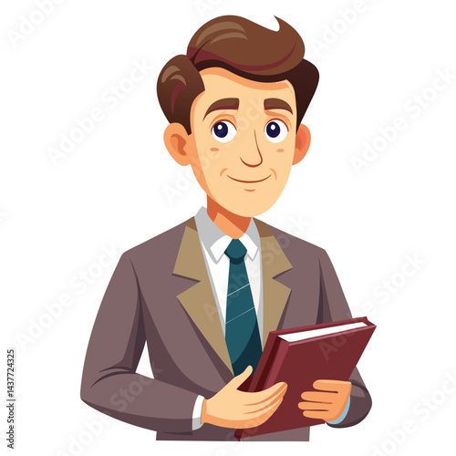 Businessman Holding a Book