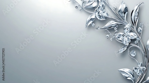 Silver Diamond Floral Design.