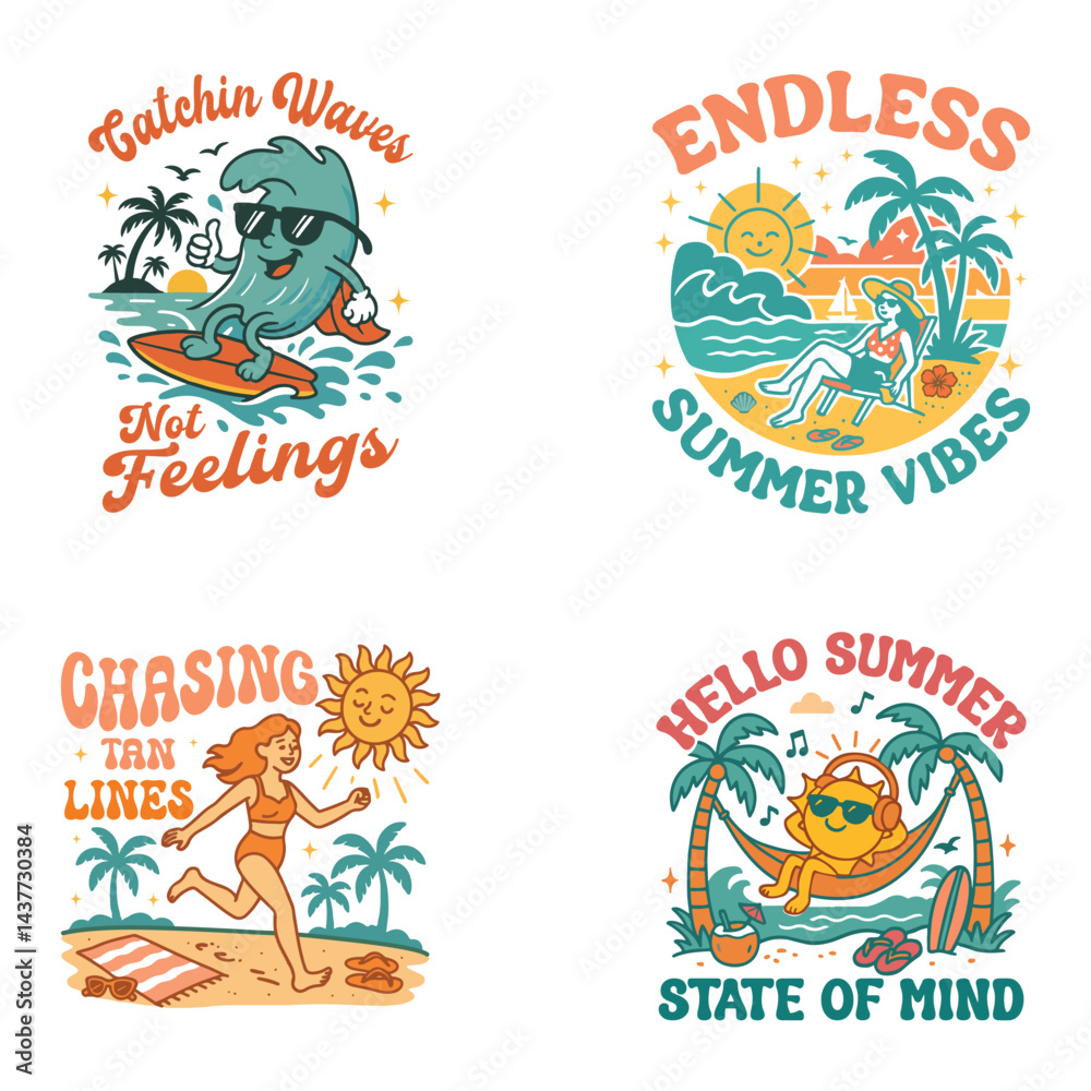 Collection Of Trendy Summerween T-shirt Design Vector, Tropical Nature Scene Tees, Summer Vibes Illustration
Collection Of Trendy Summerween T-shirt Design Vector, Tropical Nature Scene Tees, Summer Vibes Illustration