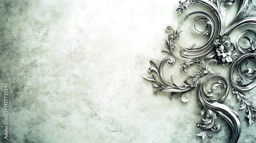 Silver Filigree Ornament with Marble Background.