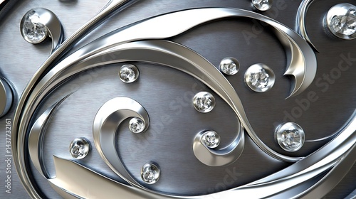 Silver Filigree with Metal, and Diamonds.
