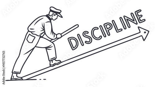 Discipline and Progress: Illustration of Climbing with Determination