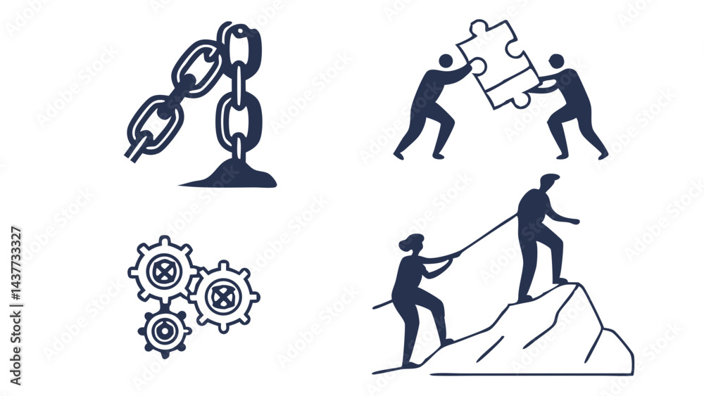 Fototapeta premium Teamwork and Collaboration: Building Connections and Overcoming Challenges
